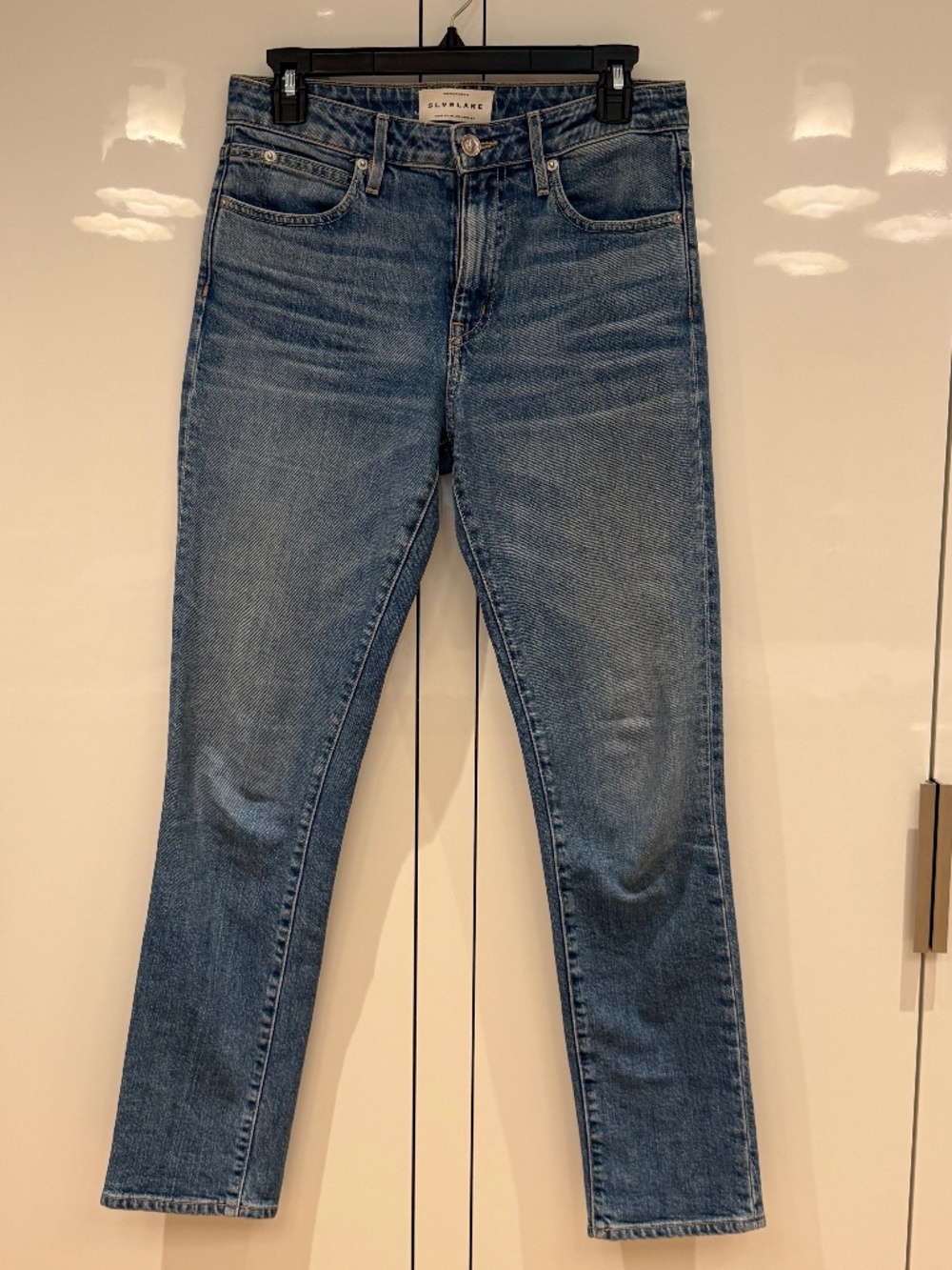 SLVRLAKE Leila Slim Straight Jeans — Size 27 — Medium Wash Denim